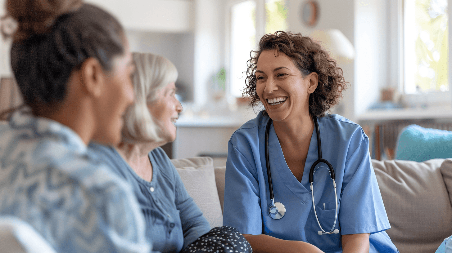 Caregiver supporting a client at home