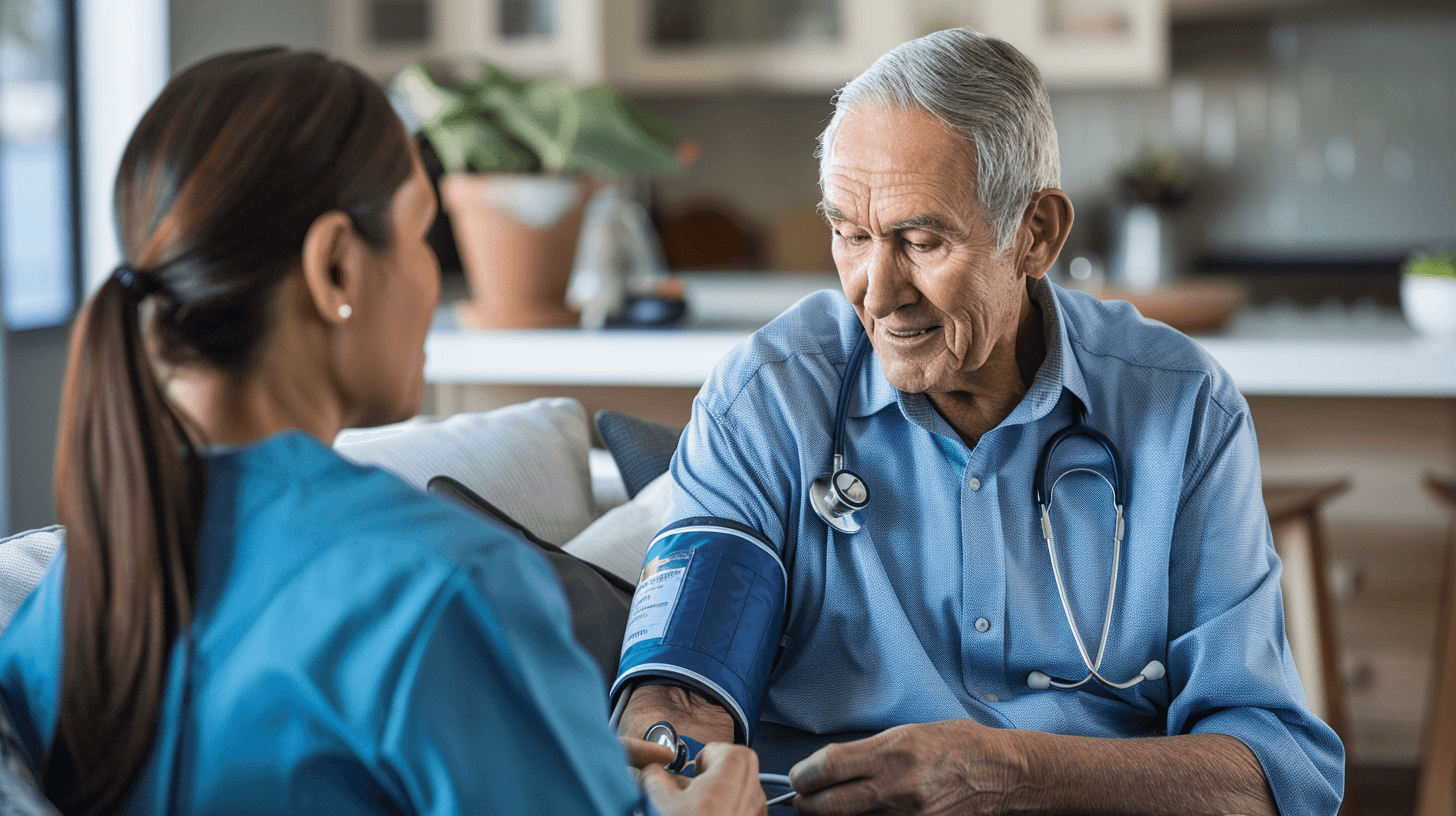 Family discussing care options with a healthcare professional