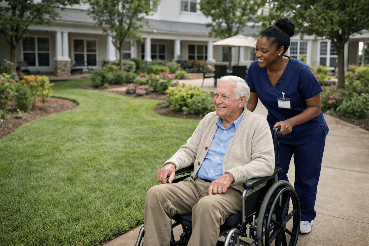 Caregiver spending quality time with a senior client at home